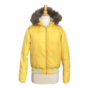 Polo Jeans Co. RALPH LAUREN Vintage Y2K Down Feather Jacket Faux Fur Hood Size S